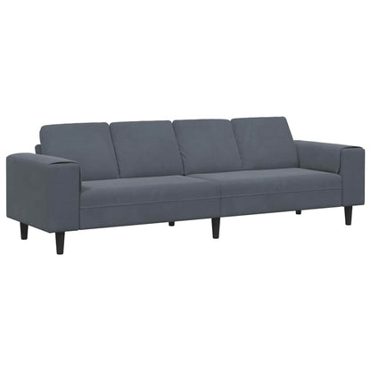 Sofa Set Dunkelgrau Samt