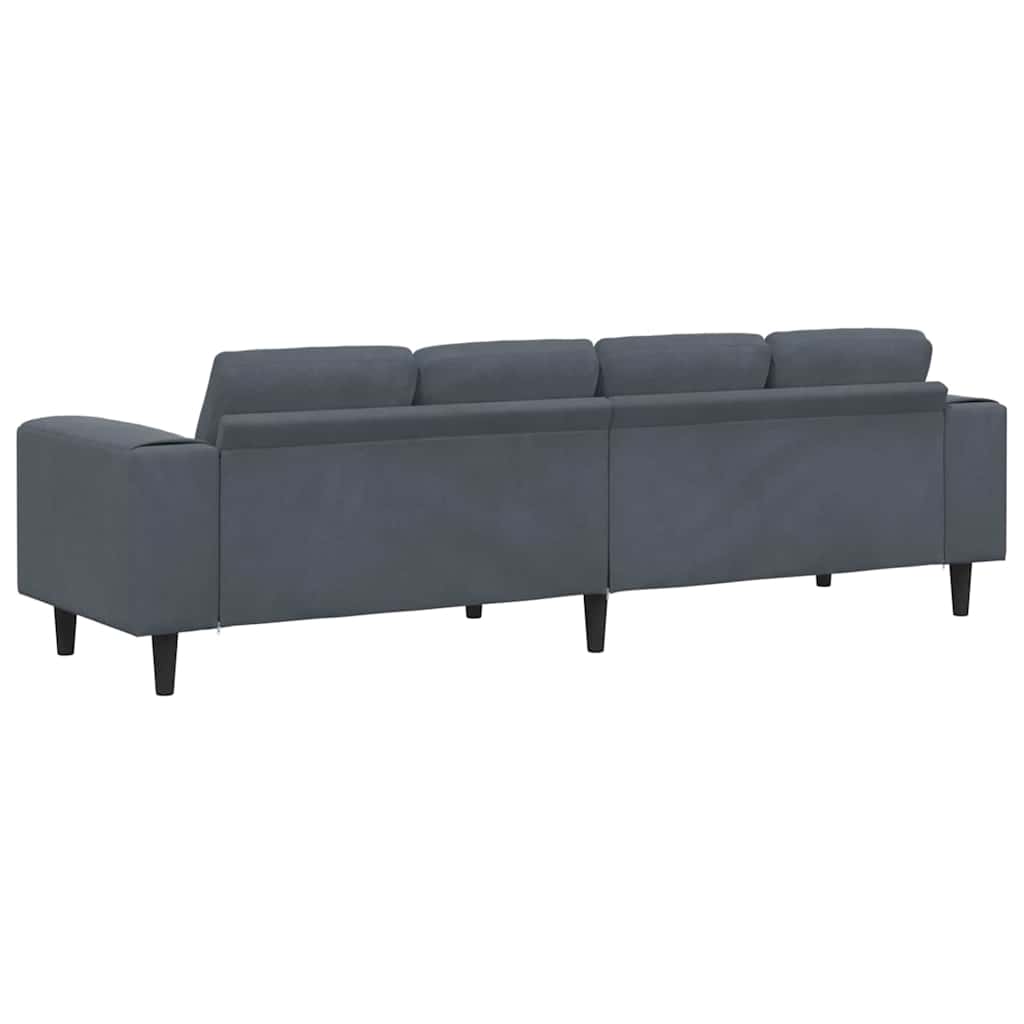 Sofa Set Dunkelgrau Samt