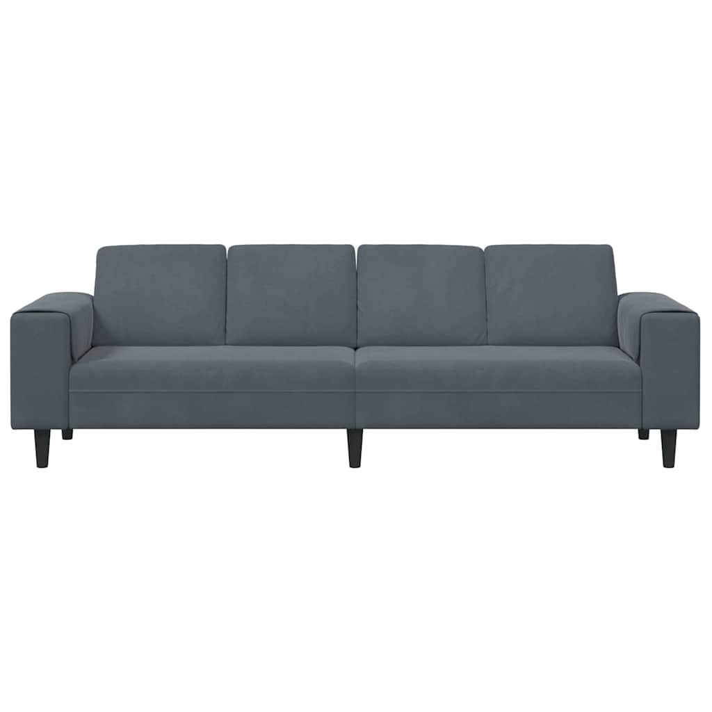 Sofa Set Dunkelgrau Samt