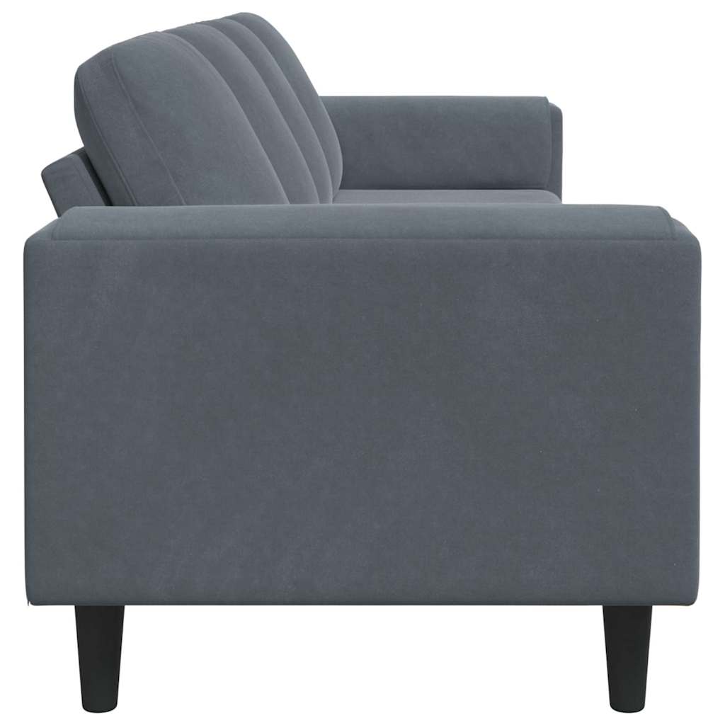 Sofa Set Dunkelgrau Samt