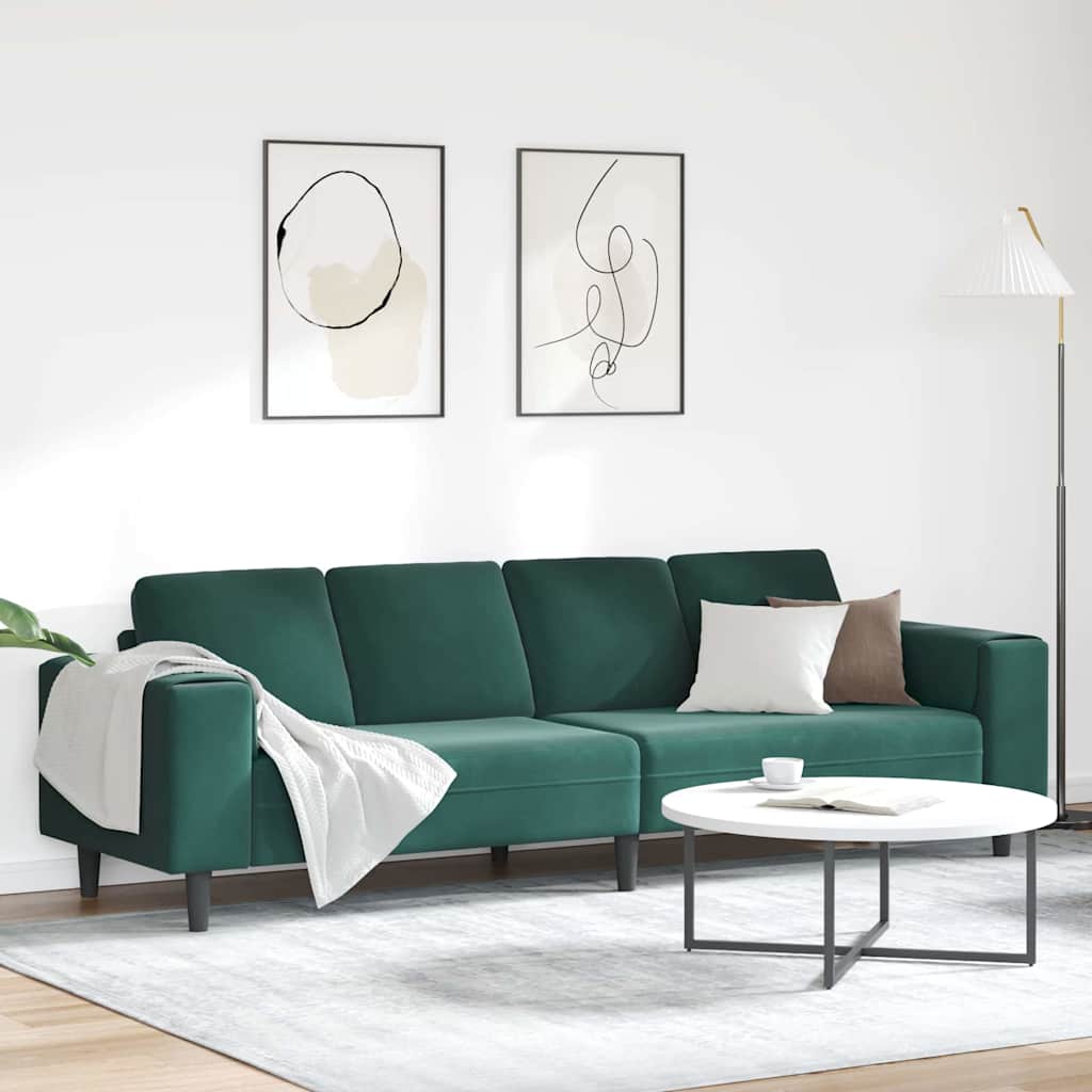 Sofa Set Dunkelgrün Samt