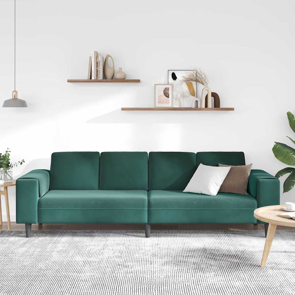 Sofa Set Dunkelgrün Samt