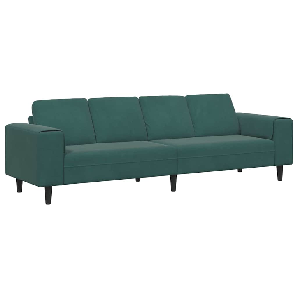 Sofa Set Dunkelgrün Samt