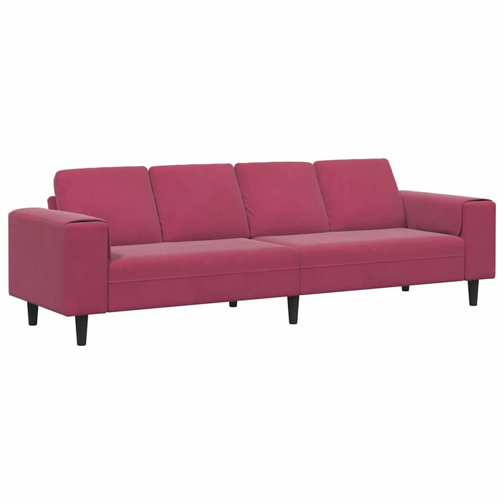 Sofa Set Weinrot Samt