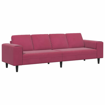Sofa Set Weinrot Samt