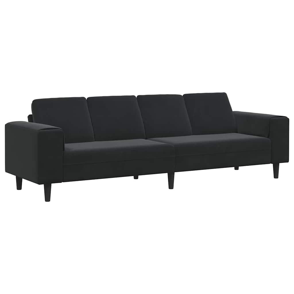 Sofa Set Schwarz Samt