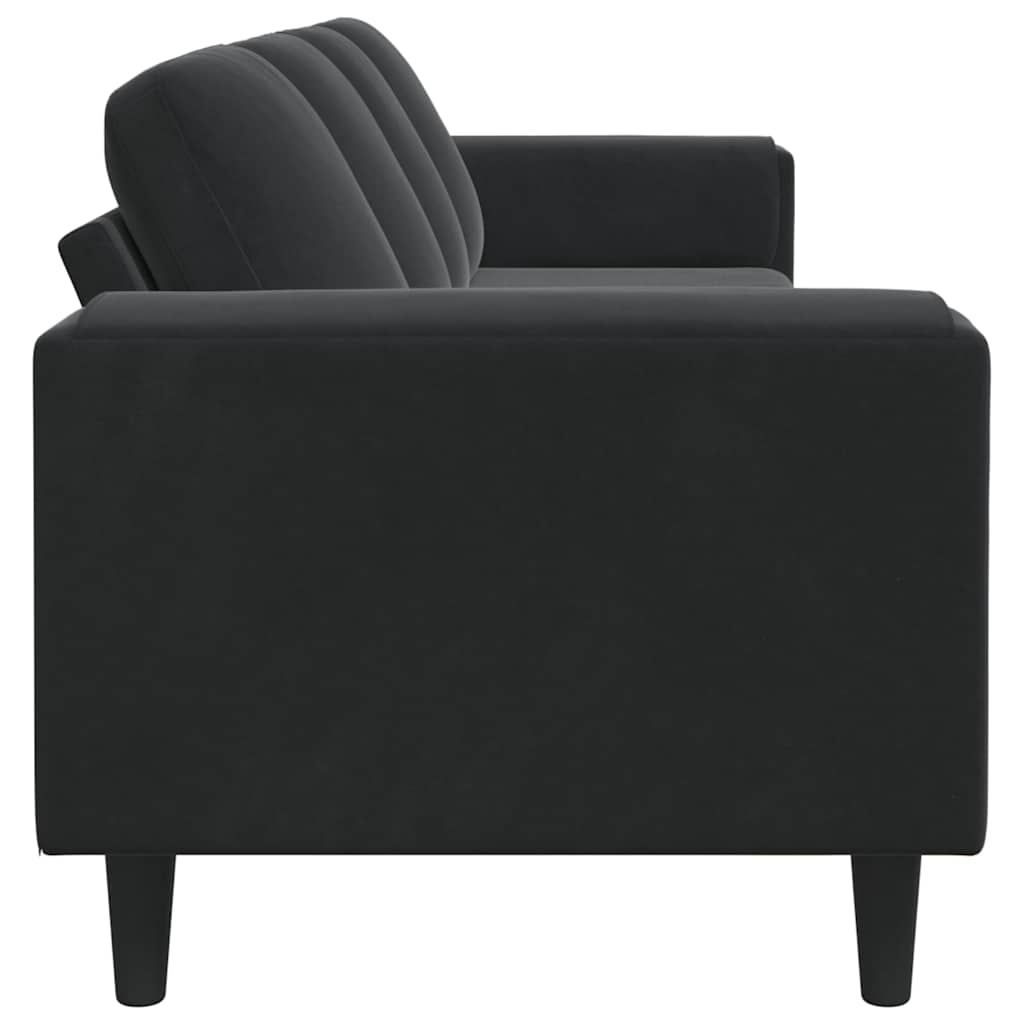 Sofa Set Schwarz Samt