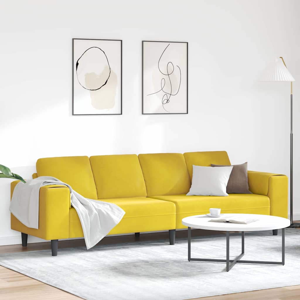 Sofa Set Gelb Samt