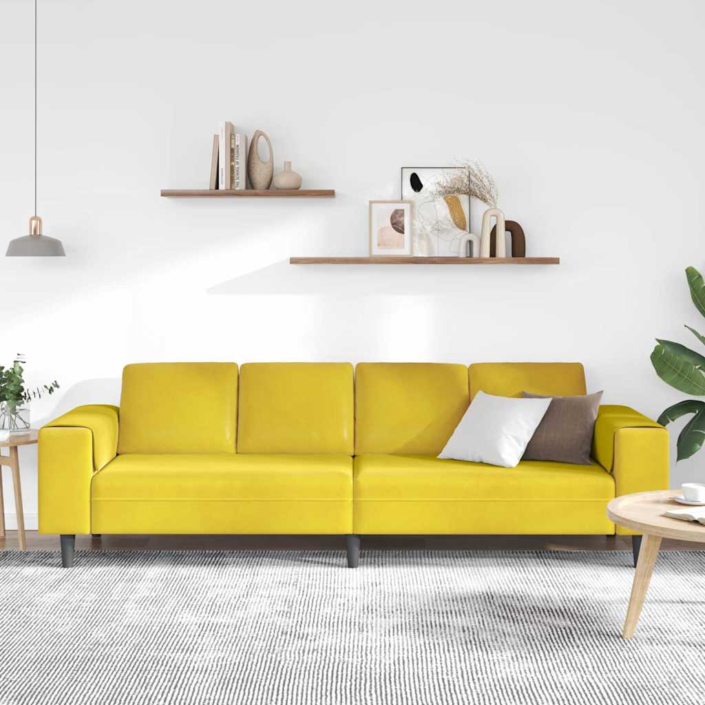 Sofa Set Gelb Samt