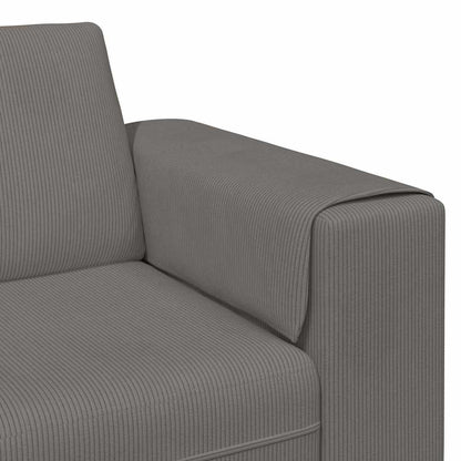 Stoffsofa mit Kissen Hellgrau 208 cm Cordstoff