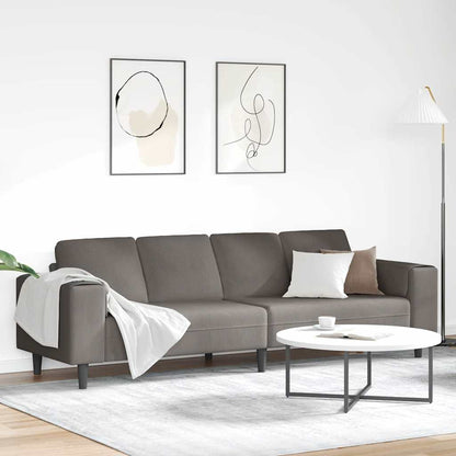 Stoffsofa mit Kissen Hellgrau 208 cm Cordstoff