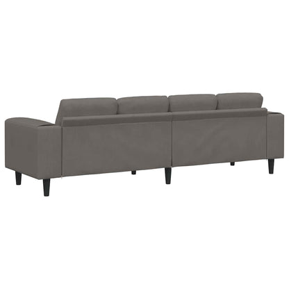 Stoffsofa mit Kissen Hellgrau 208 cm Cordstoff