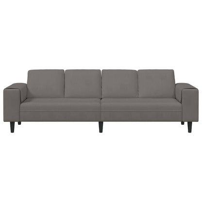 Stoffsofa mit Kissen Hellgrau 208 cm Cordstoff