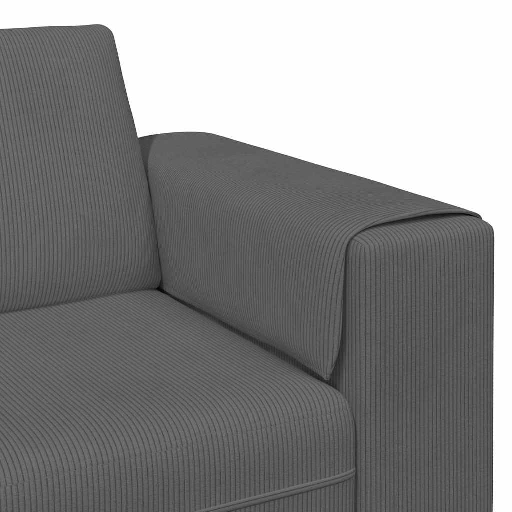Stoffsofa mit Kissen Dunkelgrau Cordstoff
