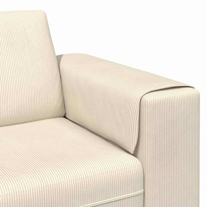 Stoffsofa mit Kissen Creme 208 cm Cordstoff