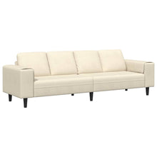 Stoffsofa mit Kissen Creme 208 cm Cordstoff