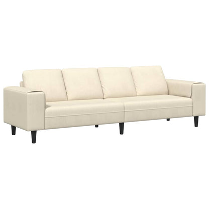 Stoffsofa mit Kissen Creme 208 cm Cordstoff