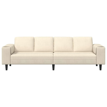 Stoffsofa mit Kissen Creme 208 cm Cordstoff