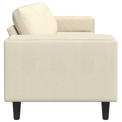 Stoffsofa mit Kissen Creme 208 cm Cordstoff