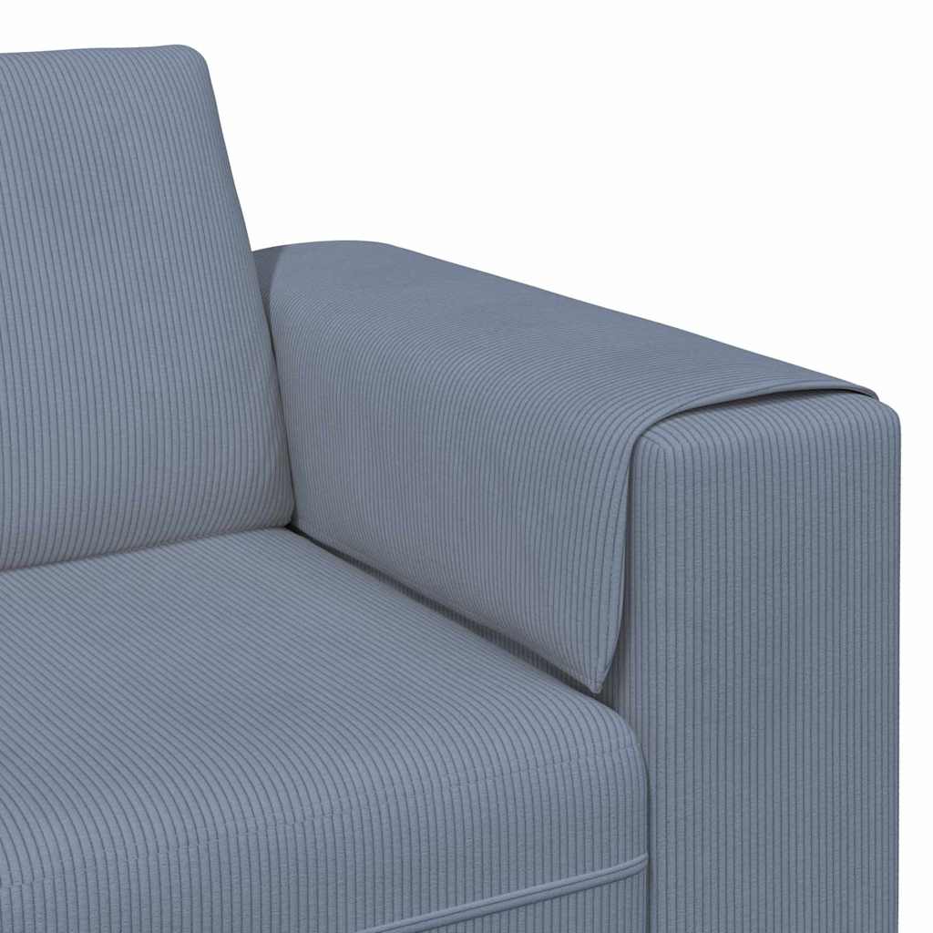 Stoffsofa mit Kissen Blau 208 cm Cordstoff