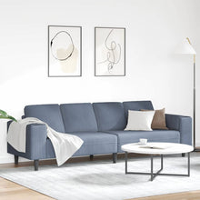 Stoffsofa mit Kissen Blau 208 cm Cordstoff