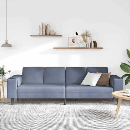 Stoffsofa mit Kissen Blau 208 cm Cordstoff