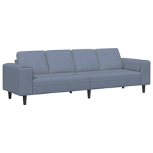 Stoffsofa mit Kissen Blau 208 cm Cordstoff