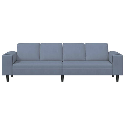 Stoffsofa mit Kissen Blau 208 cm Cordstoff