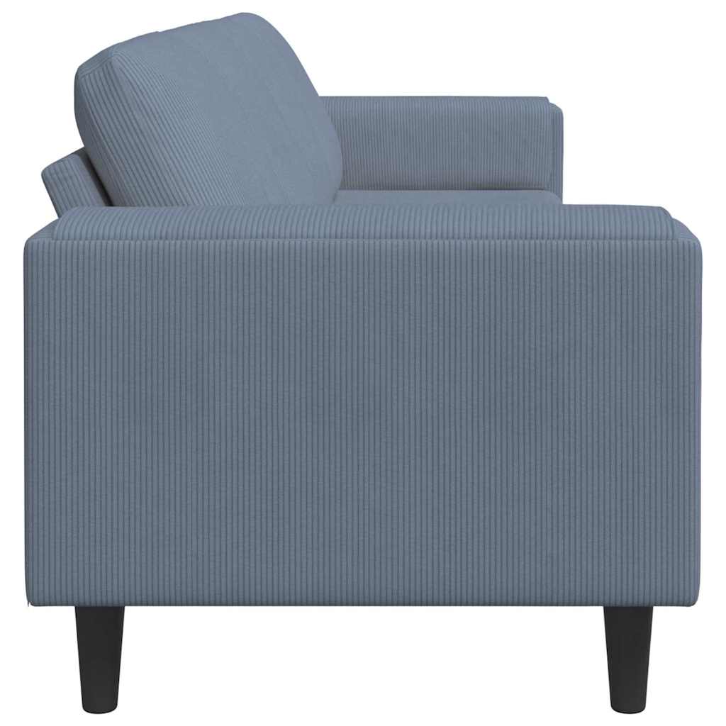 Stoffsofa mit Kissen Blau 208 cm Cordstoff