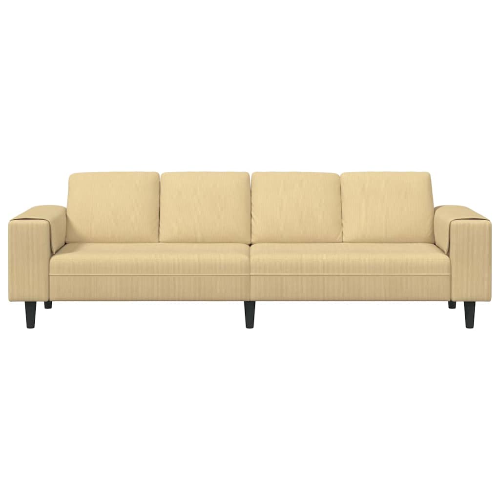 Stoffsofa mit Kissen Grau-Grün 208 cm Cordstoff