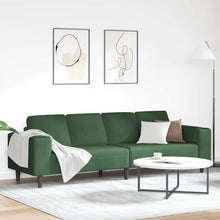 Stoffsofa mit Kissen Dunkelgrün 208 cm Cordstoff