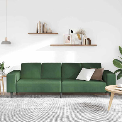 Stoffsofa mit Kissen Dunkelgrün 208 cm Cordstoff