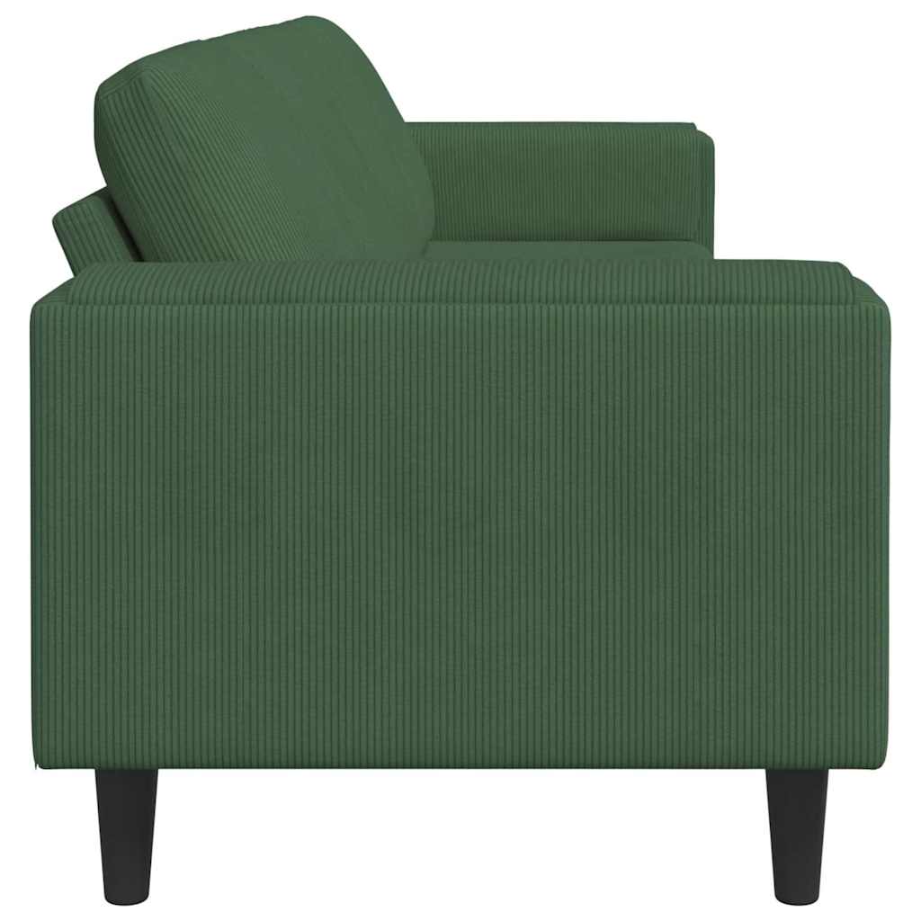 Stoffsofa mit Kissen Dunkelgrün 208 cm Cordstoff