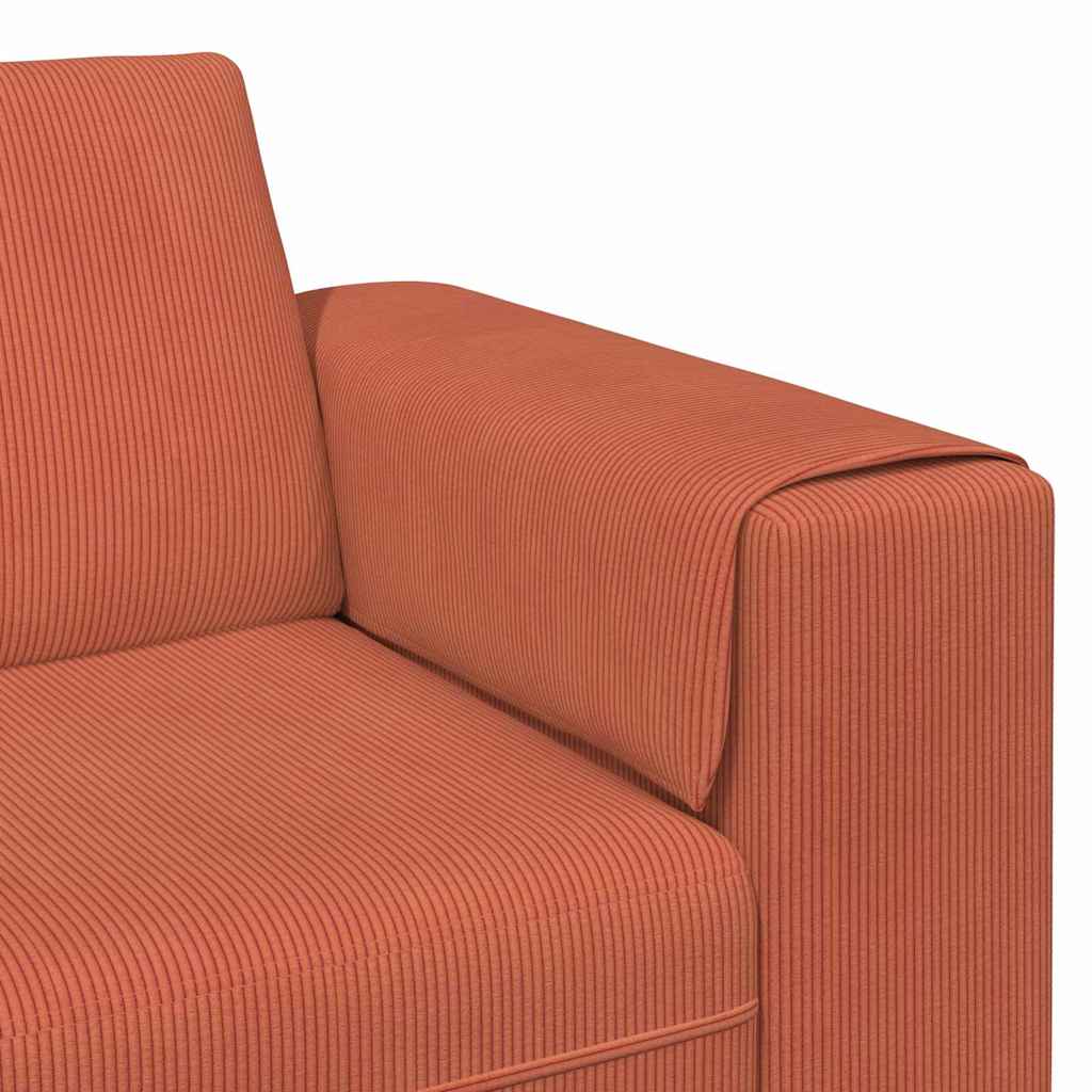 Stoffsofa mit Kissen Rot-Orange Cordstoff