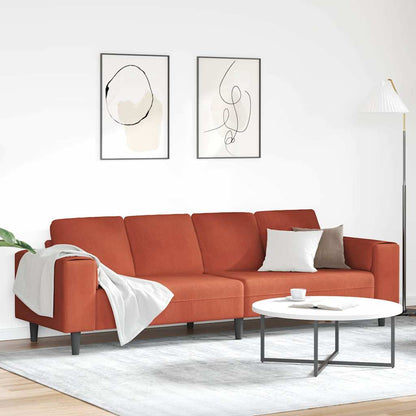 Stoffsofa mit Kissen Rot-Orange Cordstoff