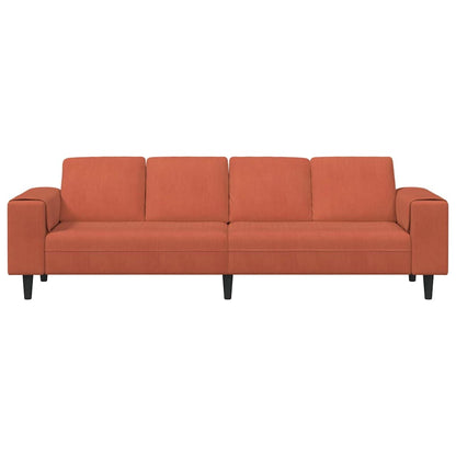 Stoffsofa mit Kissen Rot-Orange Cordstoff