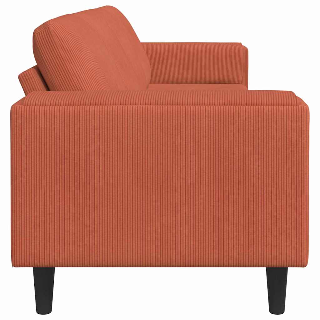 Stoffsofa mit Kissen Rot-Orange Cordstoff