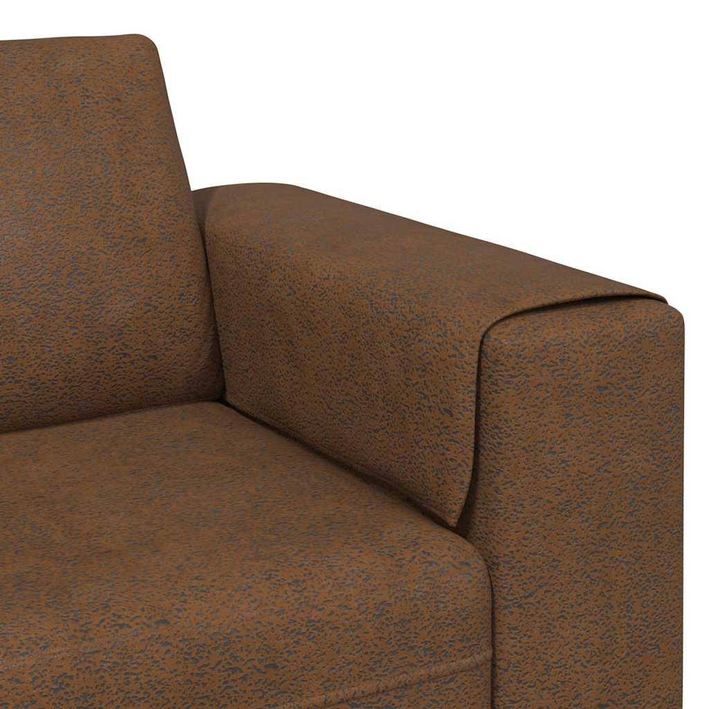 Sofa Set Braun Faux Wildleder