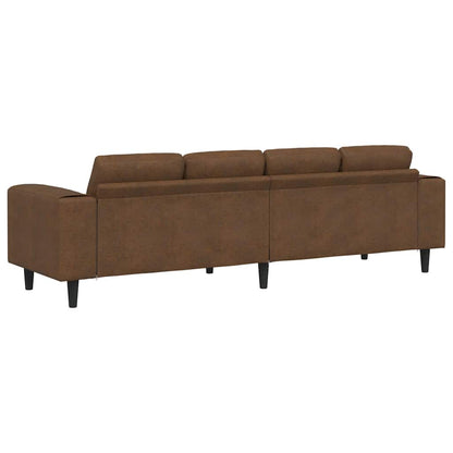 Sofa Set Braun Faux Wildleder