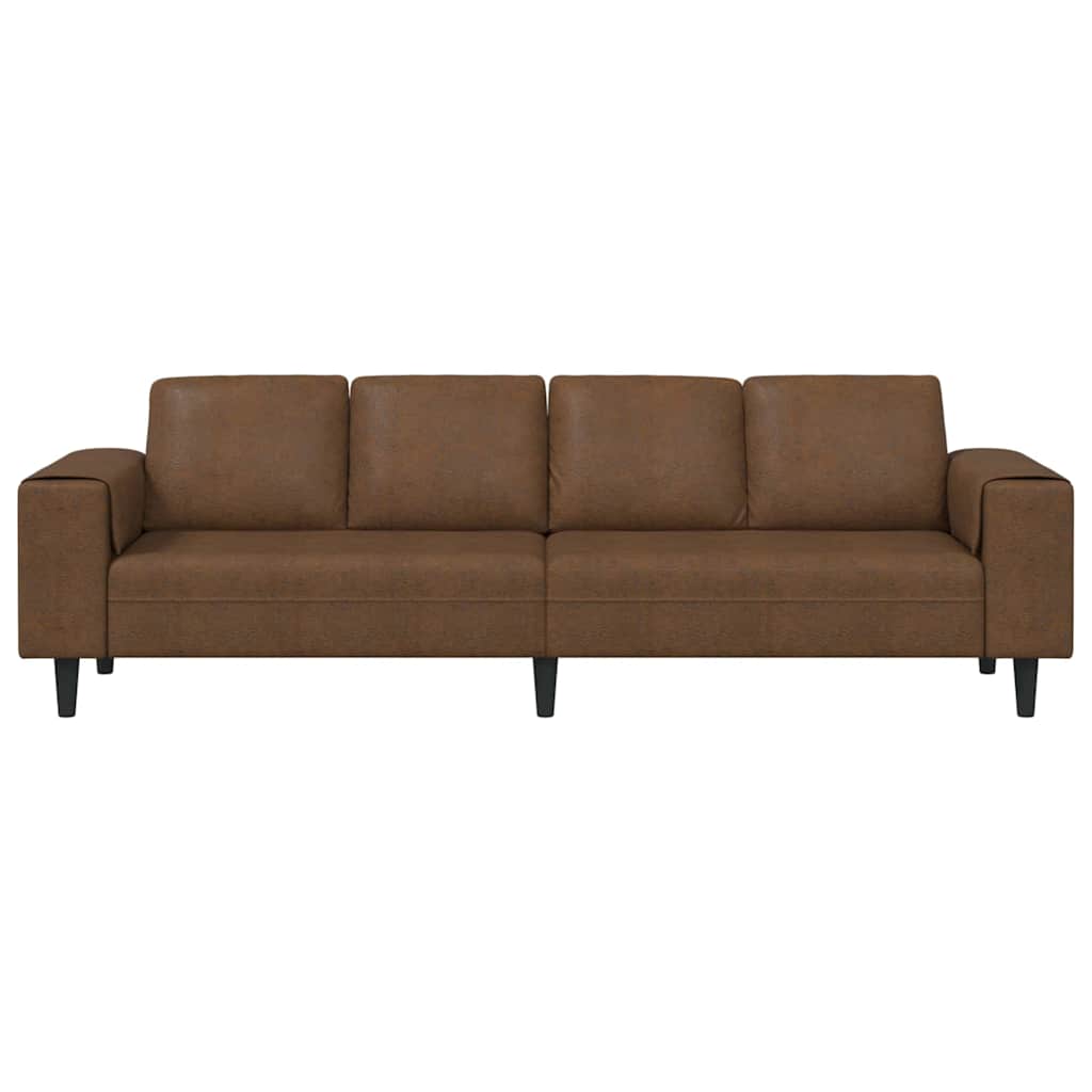 Sofa Set Braun Faux Wildleder