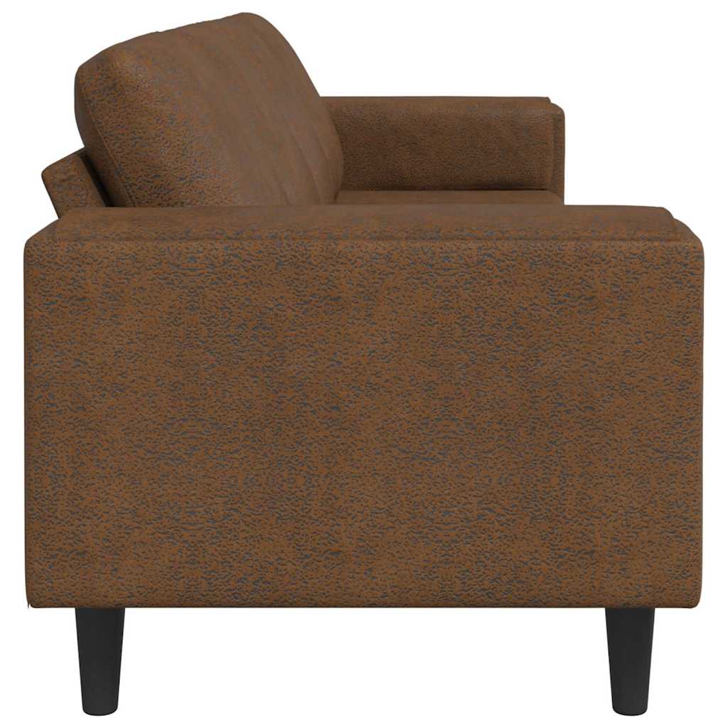 Sofa Set Braun Faux Wildleder