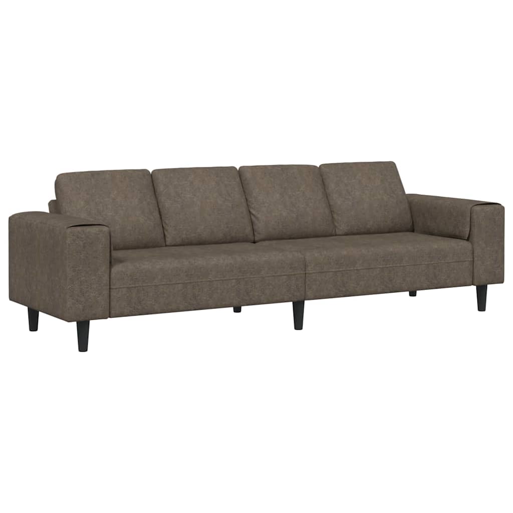 Sofa Set Dunkelgrau Faux Wildleder