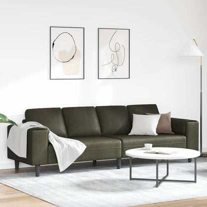 Sofa Set Armeegrün Faux Wildleder Armee Braun ohne Ottomane