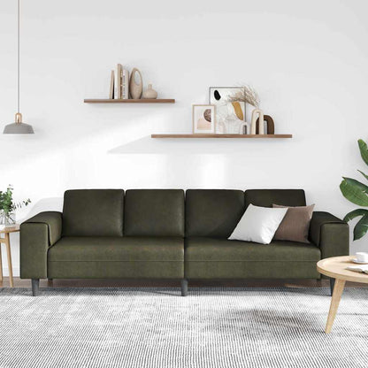 Sofa Set Armeegrün Faux Wildleder Armee Braun ohne Ottomane
