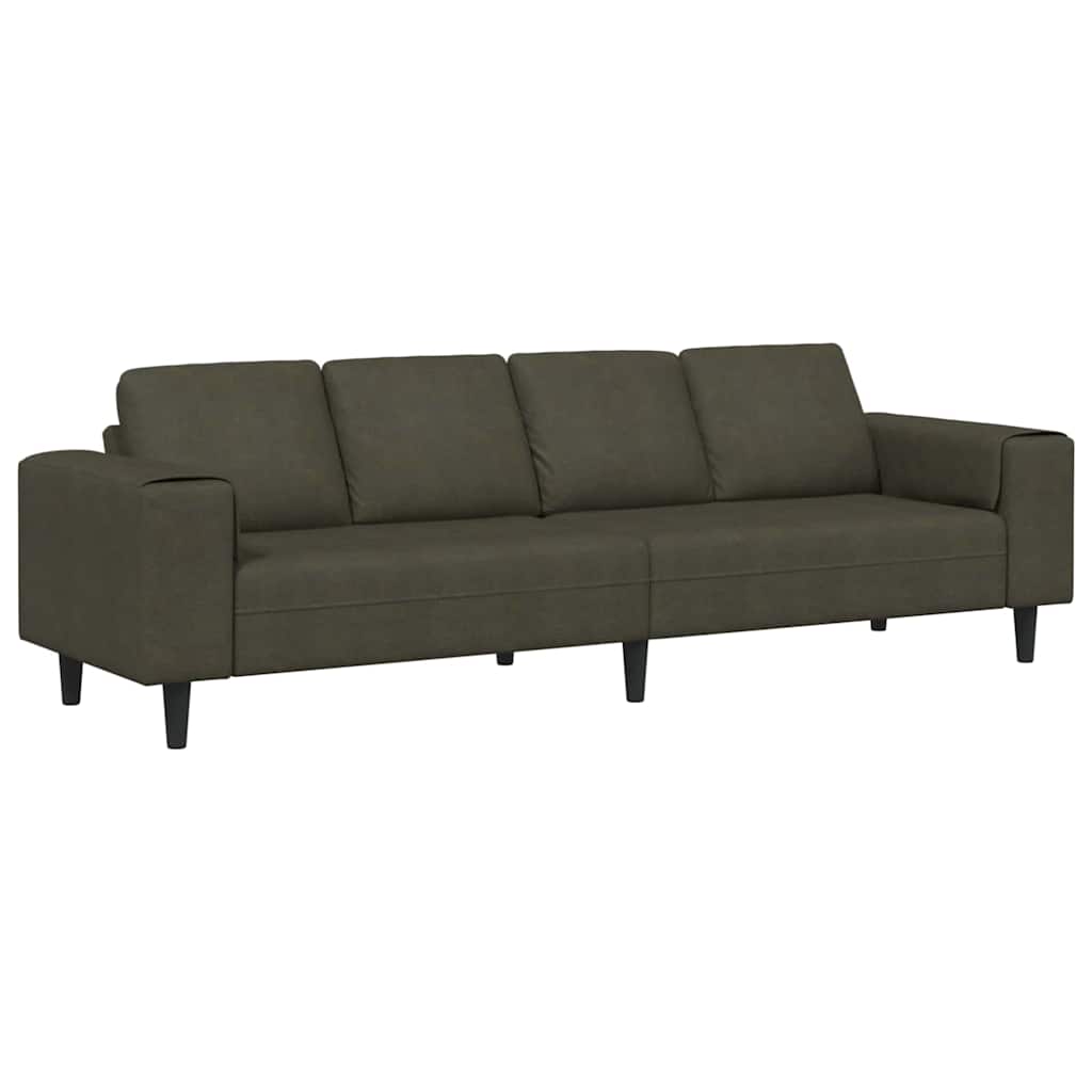 Sofa Set Armeegrün Faux Wildleder Armee Braun ohne Ottomane