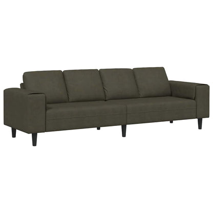 Sofa Set Armeegrün Faux Wildleder Armee Braun ohne Ottomane