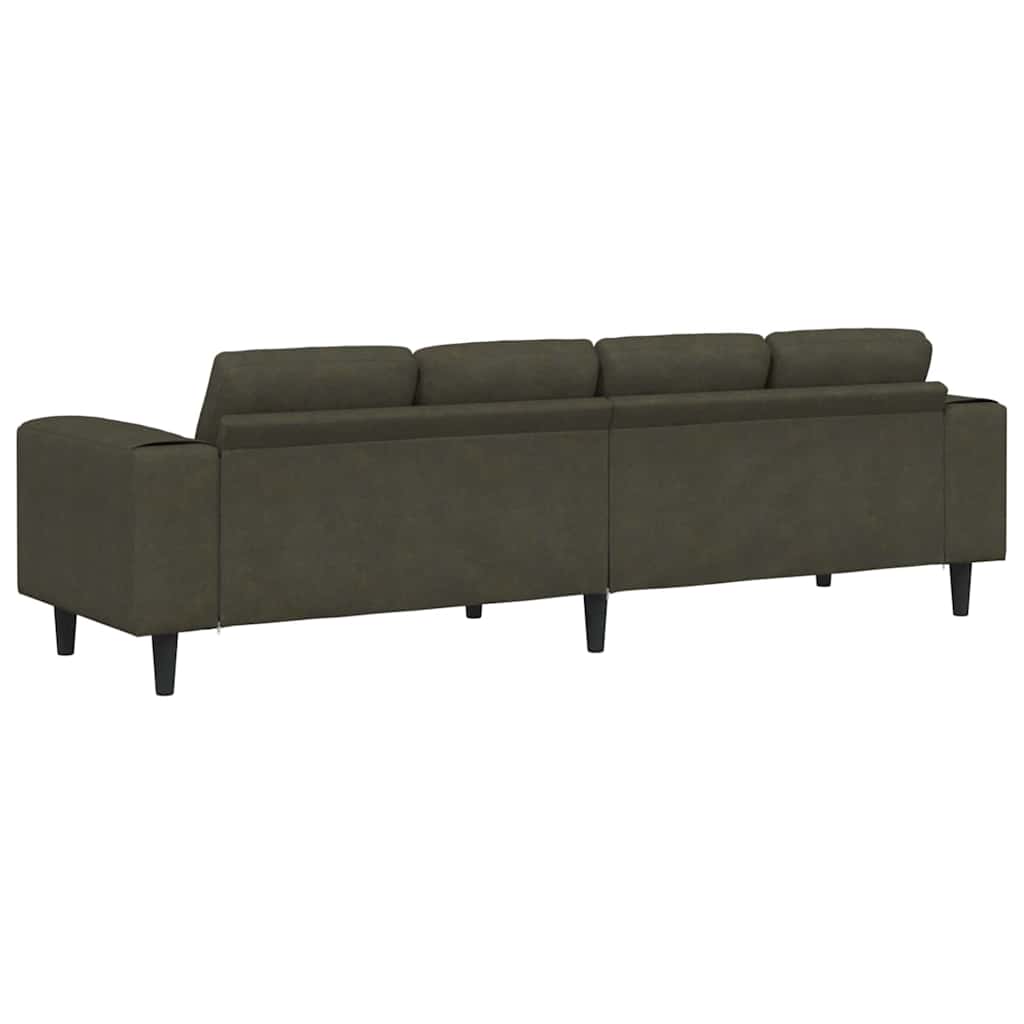 Sofa Set Armeegrün Faux Wildleder Armee Braun ohne Ottomane