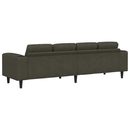 Sofa Set Armeegrün Faux Wildleder Armee Braun ohne Ottomane