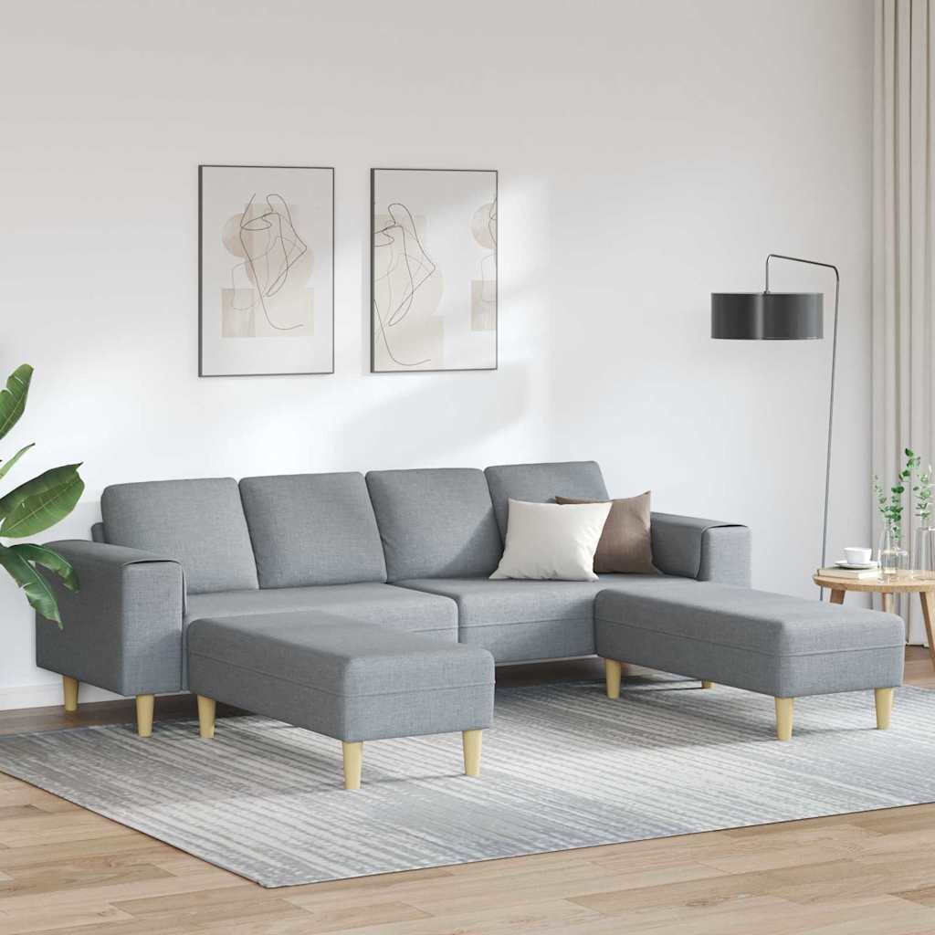 Sofa Set Hellgrau Stoff