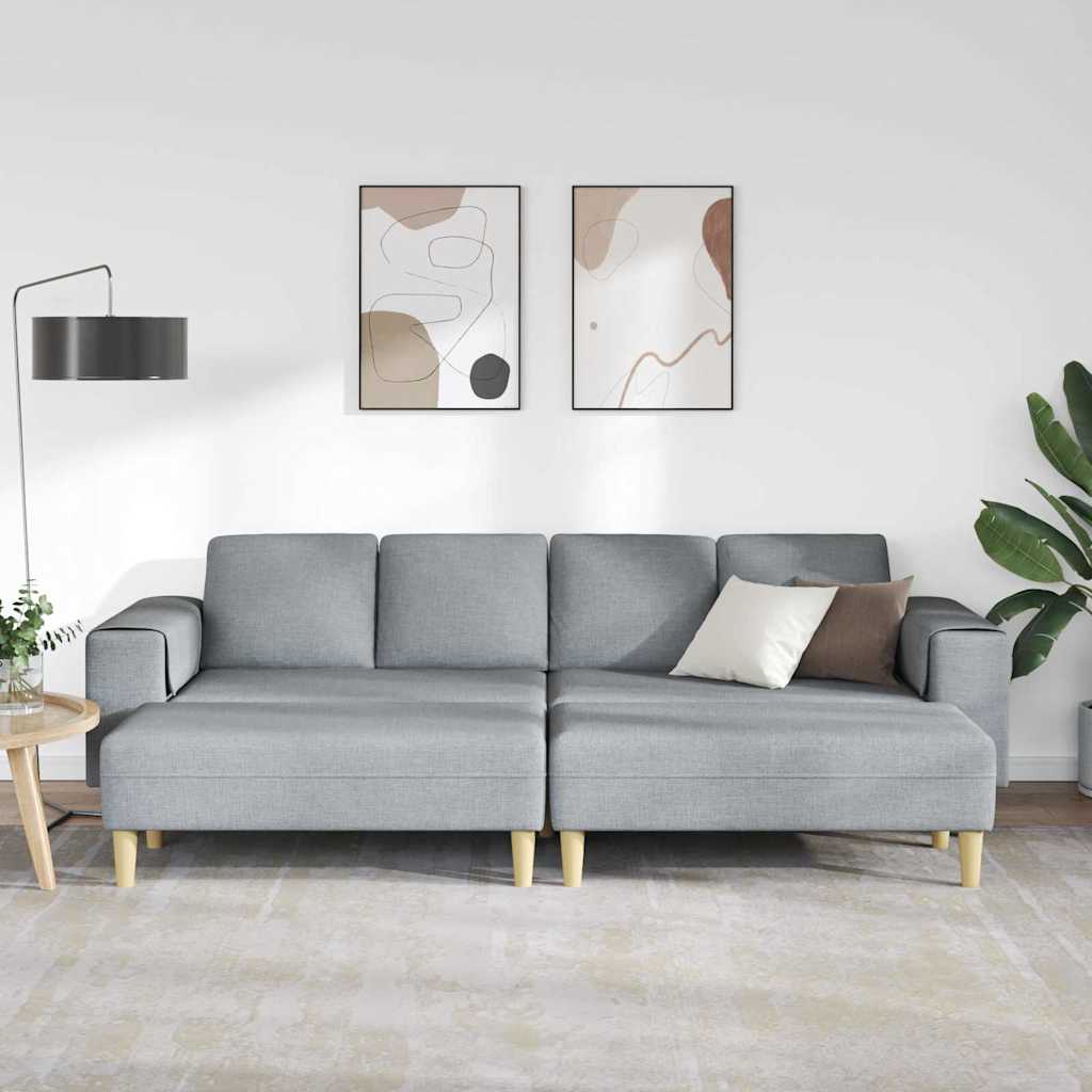 Sofa Set Hellgrau Stoff